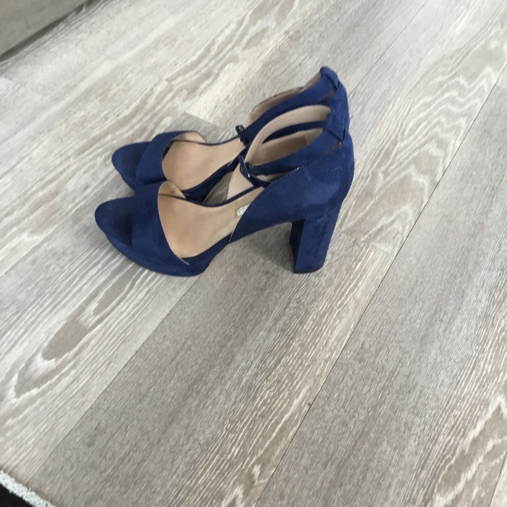 Audrey Brooke Blue Block Heel Sandals Size 7.5 $40 - Picture 12 of 15